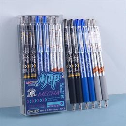 6/12PCS Mecha Quick Dried 0.5 Black Press Neutral Pen Gel Ink Set School Supplies Office Stationery Gift