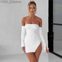 Skirts Skorts Beach Clothes Women Swimsuit Bathroom Outlet Female Dress 2024 New Sexy Shoulder Split Buttock Skirt Solid Spandex Robe Plage yq240328