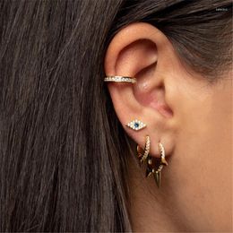 Hoop Earrings QUKE White Zircon Simple Love Round Earring For Women 925 Sterling Silver Hoops Pendiente Plata Piercing Gold Jewellery