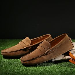 Herren-Freizeitschuhe, Espadrilles, dreifach, Schwarz, Weiß, Braun, Weinrot, Marineblau, Khaki, Herren-Sneaker aus Wildleder, Slip-on-Bootsschuh, flach, zum Fahren, Joggen, Gehen, 38–52 A118