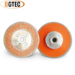 Zaagbladen BGTEC 2pcs 4" Electroplated diamond cutting & grinding disc M14 flange 105mm granite marble Single side coated diamond saw blade