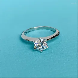 Cluster Rings T Series Classic Six Claw Diamond 925 Silver Original Certified Engagement Wedding For Women Luxury Jewellery