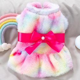 Dog Apparel Pet Princess Dress Winter Autumn Warm Sweater Puppy Fashion Skirt Cat Desinger Clothes Small Jacket Chihuahua Maltese Poodle