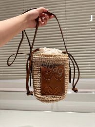 Designer Straw Basket fashion Bag Handwoven Crossbody Beach Tote Summer Ladies Handbag a1