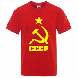 cccp Russian T Shirts Men USSR Soviet Uni Man Short Sleeve Tshirt Moscow Mens Tees Brand O Neck Tops Cott Oversize Clothing k5Lh#