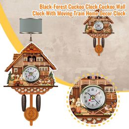 Table Clocks Wall Clock Home Decor Bird House Pastoral Countryside Resin Ornaments Sculpture Aesthetic Room Hanging Reloj De Pared