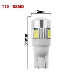 Upgrade 1X Car T10 LED Bulb 6 SMD 12V White 6500K W5w LED Signal Light 10 SMD Auto Interior Wedge Side Licence Plate Lamps 5W5 194 168