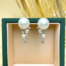 Stud Earrings 925 Silver Fritillaria Petals Pearl French Gentle Tea Female Style