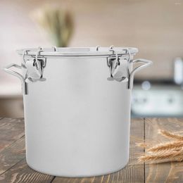 Storage Bottles Stainless Steel Sealed Bucket Food Container Dried Fruit Jar Milk Jugs Small Canister Flour