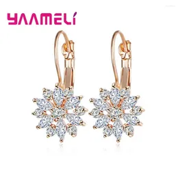 Dangle Earrings Test Sale Genuine 925 Sterling Silver Austrian Crystal Flower Exquisite For Women Luxury Jewellery Making