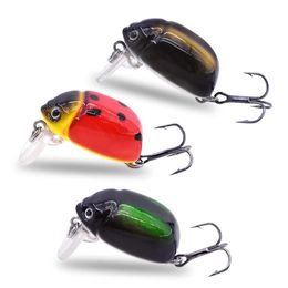 Makebass carnada Artificial ladybug Fishing Bait Insect Lures Topwater CrankBait Bass Tackle Lure bait Coccinell 240327