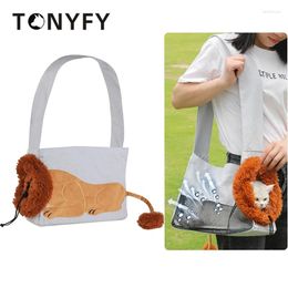 Cat Carriers Soft Canvas Pet Lion Pattern Breathable Portable Bag Dog Carrier Bags Outdoor Travel Handbag Safety Supplies