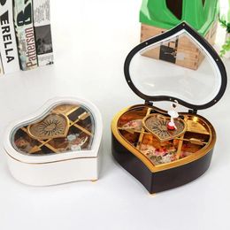 Decorative Figurines Creative Stable Base Musical Jewelry Box Smooth Surface Transparent Lid Multifunctional Music