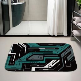 Carpets Mechanical Style Flannel Doormat Home Decorations Anti-Slip Welcome Entrance Mats For Kitchen Bathroom Toilet Absorbent Mat