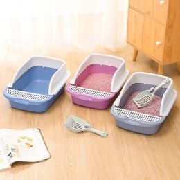 Boxes Detachable Kitten Litter Box Pet Toilet Basin SemiClosed Cat Cleaning Basin Anti Splash Sandbox Cat Accessories Pet Items