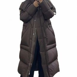 menina BONITA 2023 X-lg Winter Women Jacket Warm Coat 90% White Goose Down Lining Collar Hooded Loose New Fi Outerwear q84q#