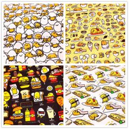 Fabric 1 Yard Japanese Cartoon Gudetama 100% Cotton Fabric for Clothes Hometextile Cushion Cover Needlework DIY