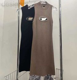 Basic & Casual Dresses designer Womens Dress Designer Sling Skirt Summer Light Luxury New Sexy Hollowed-out Design Slim Waist Knit Hip Sleeveless S-l CBG6