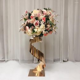 Party Decoration Gold Flower Road Lead Metal Wedding Table Centerpieces Event Vase Flowers Rack Home El 5 PCS/ Lot