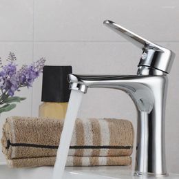 Bathroom Sink Faucets Contemporary Electroplating Metal Washbasin For Undercounter Basin Single Handle Silver And Cold Water Mixing Taps