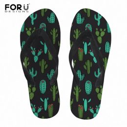 forudesigns Women Slippers Personality Cactus Slippers Prints Female Slip On Bathroom Flipflops Lady Soft Rubber Sandals Zapatillas Mujer Buy Shoes On