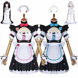 anime Nekopara Chocolate Vanilla Cosplay Costume Wig Cat Maid Lolita Dr Cute Girls Women Halen Carnival Outfits m3Hy#