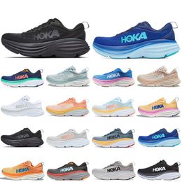 hokka Boondi 8 Sneaker Cliftoon 9 Running Shoes Athletic Runner hokkas Triple Black White Coastal Sky Shifting Sand Bellwether Blue outdoor mens trainer