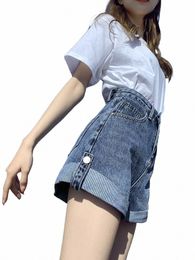 denim Shorts Women Summer High Waist Loose Wide Leg Short Pants Korean Casual All-match Thin A-line Hotpants Sexy Streetwear t0iq#