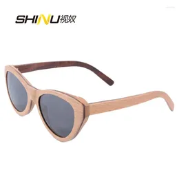 Sunglasses Polarised Women Design Vintage Nature Wooden Men Cat Eyes Sun Glasses Shades For Female