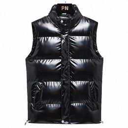 winter Sleevel Jacket Glossy Men Vest Parka Tactical Vest Warm Thick Brand Fi Jacket Korean Style Waistcoat S8V8#