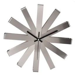 Wall Clocks Decorative Hanging Clock Modern Stainless Steel Silent Widely Applicable Gift Selection For Bedroom Living Room