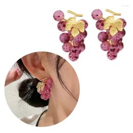 Stud Earrings Versatile Fruits Eardrops Grape Ear Pendant Ornament Trendy Women Jewelry Y2K Inspired Accessory For Daily Wear Drop Del Otwsq