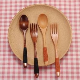 Spoons Handmade 2PCS Soups Utensil Rice Kitchen Supplies Fork Spoon Dinnerware Sets Tableware