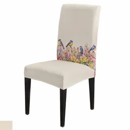 Chair Covers Country Garden Birds Flowers Cover Set Kitchen Stretch Spandex Seat Slipcover Home Dining Room