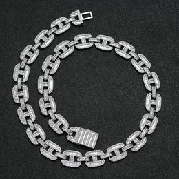 Miami 16mm Big Box Clasp Cuban Link Chain 2 Colors Iced Out Baguette Zircon Necklace Mens Hip Hop Jewelry H jllYbv225m