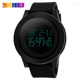 Wristwatches Wholesale 5pcs/lot SKMEI 1142 Waterproof Alarm Calendar Watches Relogio Masculino Sport Watch Men LED Large Dial Digital