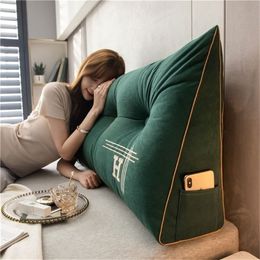 Luxury Large Pillow Back Cushion Bedside Decor Long Elastic Backrest Cushions Tatami Single For Double Sleeping Home 220402218i