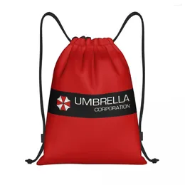 Shopping Bags Video Game Cosplay Umbrella Corporations Drawstring Backpack Sports Gym Bag For Women Men Training Sackpack