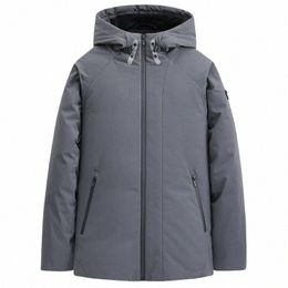 new Down Jacket Men Winter Warm Hooded Coat Fi Zipper White Duck Down Jackets Mens Casual Outdoor Windproof Outerwear Man D00r#