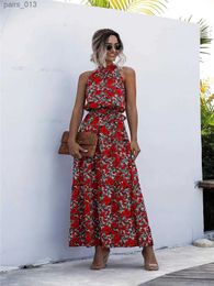 Basic Casual Dresses Summer Long Dress Women 2024 New Polka Dot Print Midi Halter Strapless Beach Sundress Vacation For yq240328