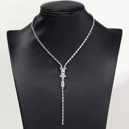 european and American cross-border jewelry temperament, fashionable diamond inlaid necklace, bride trend, personalized design sense