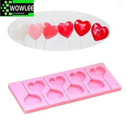 Baking Moulds 8-Heart Shaped Lollipop 2.7cm Silicone Mould Gum Paste Chocolate Ornamental Fondant Mould Cake Decoration Tools Moulds