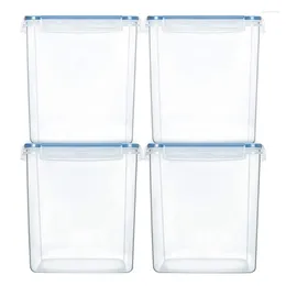 Storage Bottles Whole Grain Tank Kitchen 5.2L Food Preservation Box Plastic Transparent Sealed Jar Set With Labels