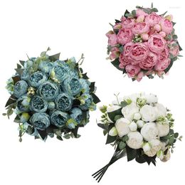 Decorative Flowers BEAU-4 Packs Peonies Artificial Small Silk Faux Fake Peony Flower For Home Wedding Decoration With Stems