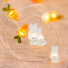 Party Decoration 1pc Carrot LED Light String Easter Decorations Waterproof Battery Box Cartoon Lanterns 2024 Happy Home Decor