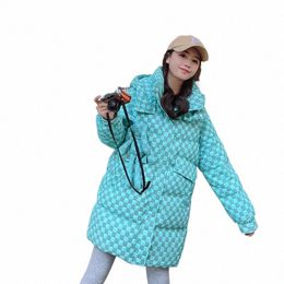 winter Removable Bunny Down Jacket Female 2023 Fi Korea Loose Down cott Warm Hooded Coat Thicken Women's Parka Outwear 12b5#