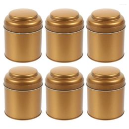 Storage Bottles 6 Pcs Coffee Bean Canister Jar With Lid Metal Dry Food Iron Kitchen Supplies