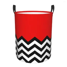 Laundry Bags Modern Twin Peaks Geometric Zigzag Hamper Large Storage Basket Bohemian Kids Nursery Toy Organiser