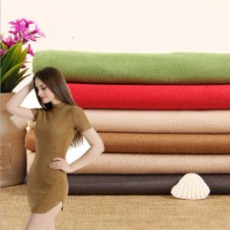 Fabric High Stretch Suede Fabric Knit Singlesided Brushed Elastic Cloth for Sewing Dresses Clothes by Half Metre