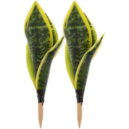 Decorative Flowers 2Pcs Faux Snake Plants Plant Decorations Fake Desktop Ornament